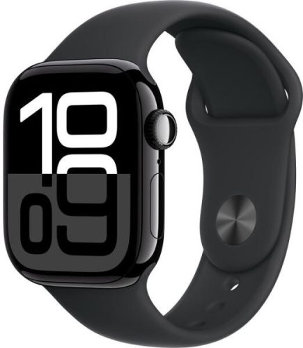 Apple Watch Series 10 GPS 42mm (Fekete, gumi pánt) MWWE3