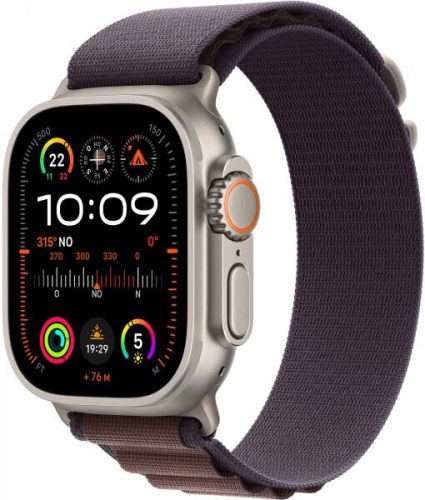 Apple Watch Ultra 2 GPS + Cellular 49mm (titántok, indigó alpesi pánt) MREW3